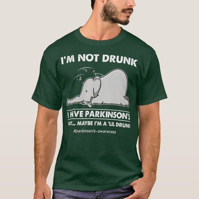 Camiseta Não sou bebado de ter elefantes de parkinsons (Frente)
