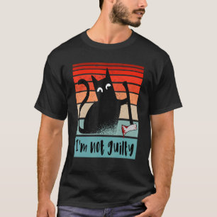 Camiseta Não sou culpado Gato inocente com machado sangrent