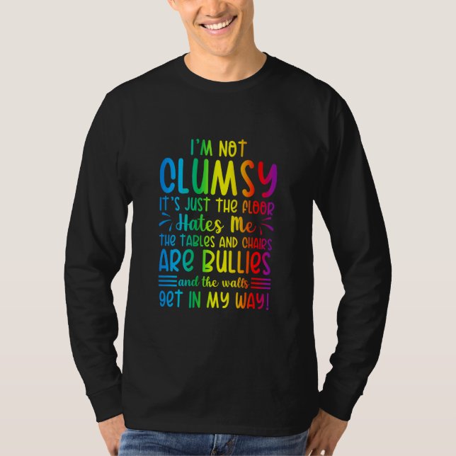 Camiseta Não sou desajeitado. O chão me odeia. (Frente)