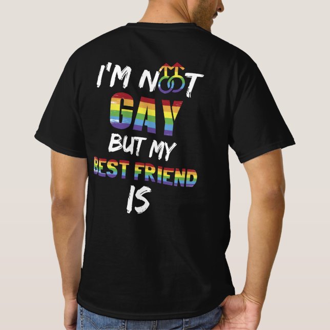 Camiseta Não sou Gay, mas meu melhor amigo é LGBT (Verso)