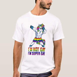 Camiseta Não Sou Gay Sou Super Gay LGBT Fisiculturismo Unic