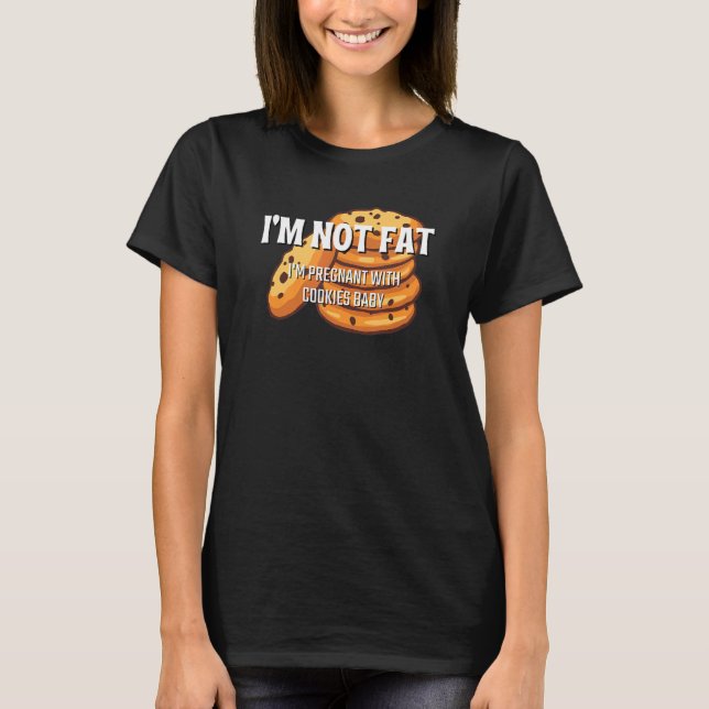 Camiseta Não sou gordo Estou grávida de Comida de bebê de c (Frente)