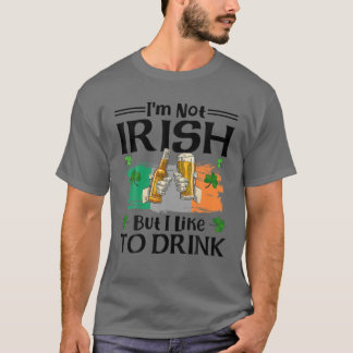 Camiseta Não sou irlandês, mas gosto de beber Rua de cervej