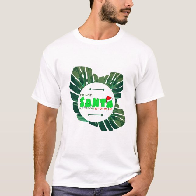 Camiseta Não sou Papai noel com plantas de Monstera (Frente)