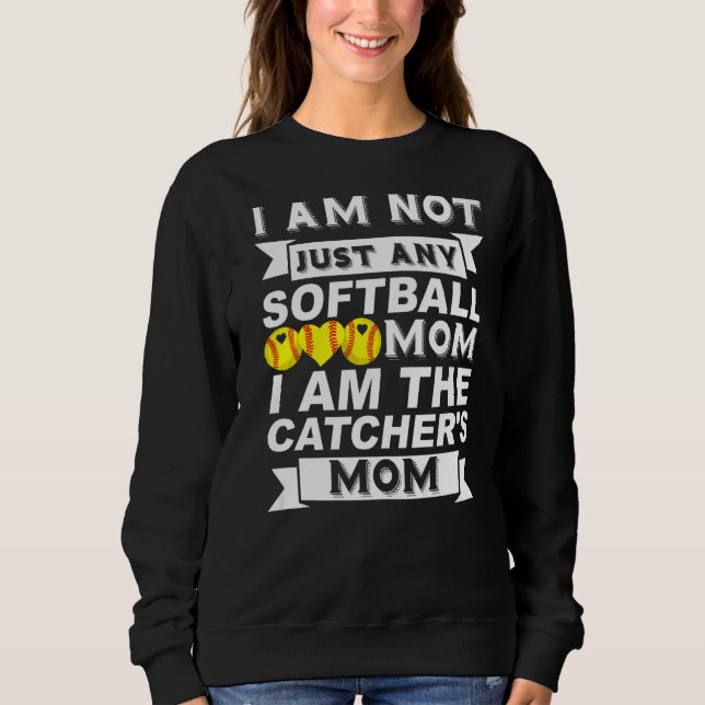 Camiseta Não sou qualquer mãe de softball. Sou o Mo do Catc (Frente)