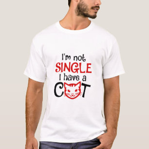 Camiseta Não sou Solteiro de ter um gato engraçado