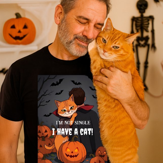 Camiseta Não sou Solteiro de ter um gato | Gato Sarcástico  (Criador carregado)