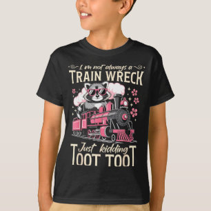 Camiseta Não sou um desastre de trem, brincando, tu tu, eng