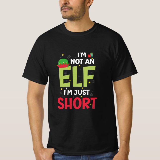 Camiseta Não Sou Um Pjs De Natal Da Família Elf Corresponde (Frente)