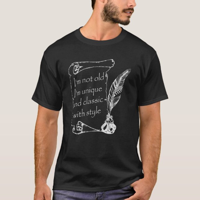 Camiseta Não sou velho, sou clássico com Caneta gravada (Frente)