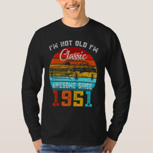 Camiseta Não sou velho, sou clássico, divertido, carro, vin