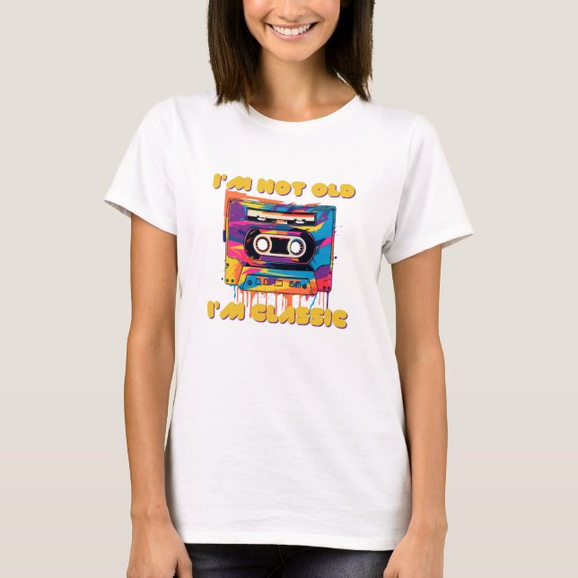 Camiseta Não sou velho, sou clássico, wpap, cassete (Frente)