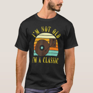 Camiseta Não Sou Velho Sou Um Cassete Gráfico Clássico Masc