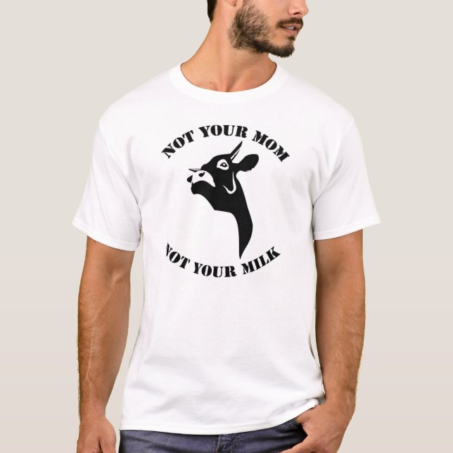 Camiseta Não sua mamã, não seu tshirt do vegan do leite (Frente)