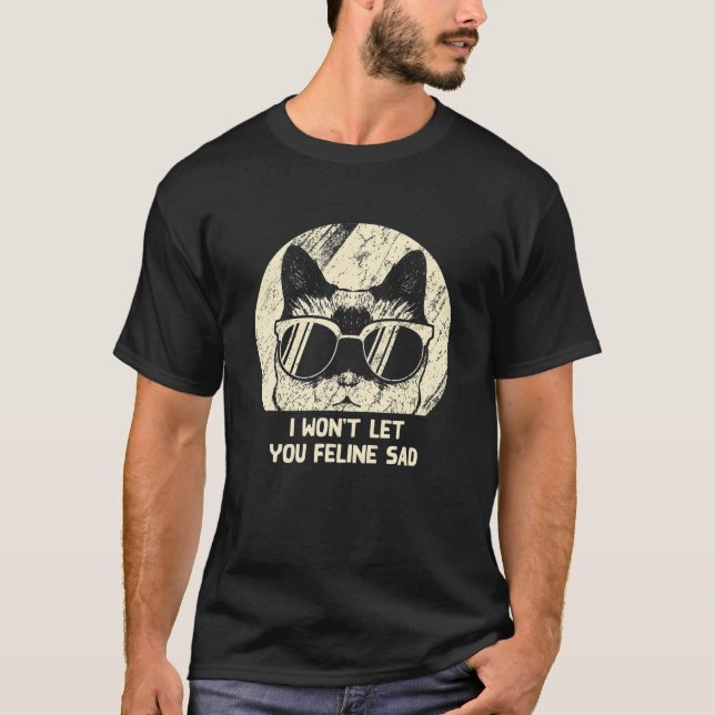 Camiseta Não te deixarei feliz por ter um gato de positivid (Frente)