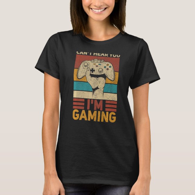 Camiseta Não te ouço, estou a jogar vídeo dos rapazes Roupa (Frente)