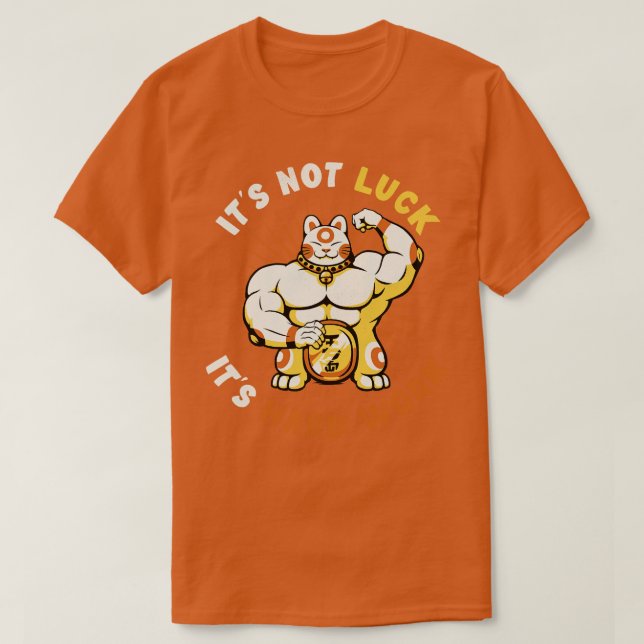 Camiseta Não tem sorte de seu Duro trabalhar sortudo, Gato  (Frente do Design)