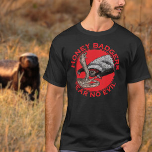 Camiseta Não tema nenhuma arte animal vermelha má do texu