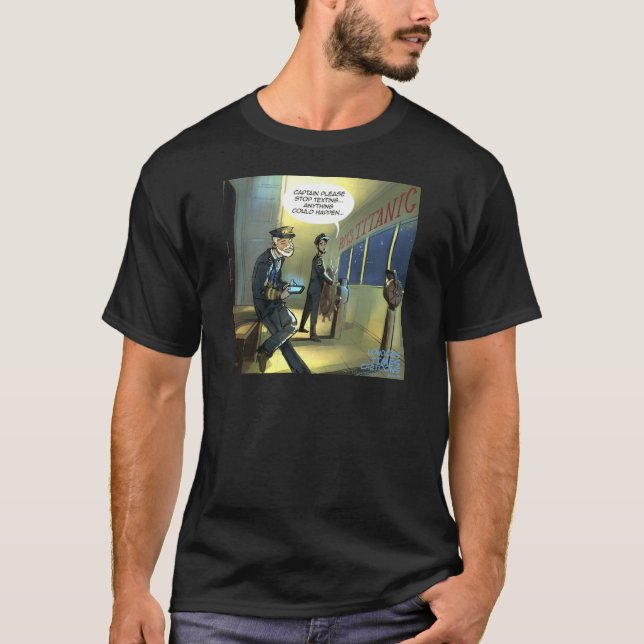 Camiseta Não Texto E Titanic Engraçado (Frente)