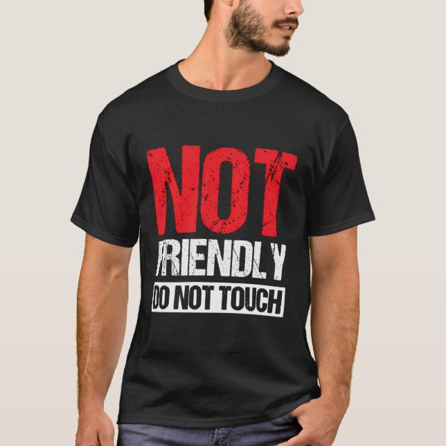 Camiseta Não toque amigavelmente (Frente)