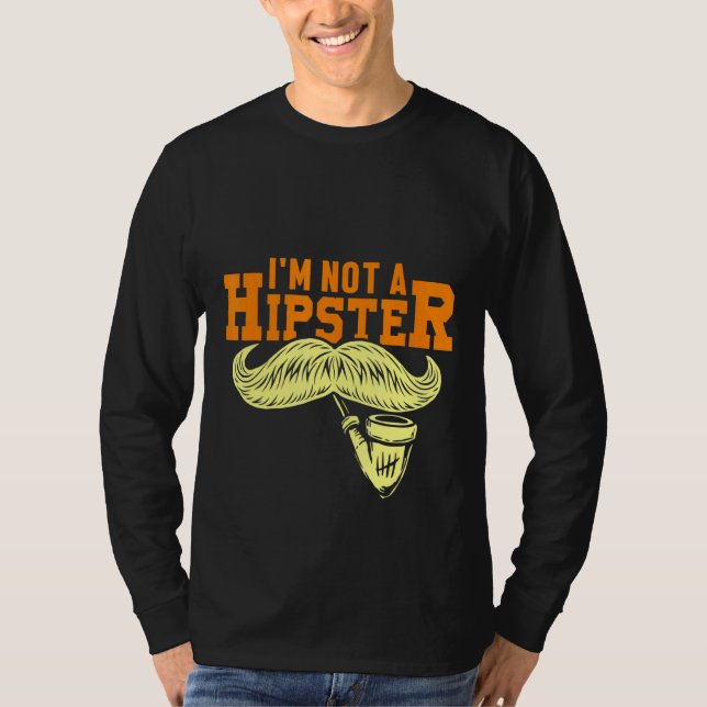Camiseta Não um bigode de cachimbo de hipster que fuma hipp (Frente)