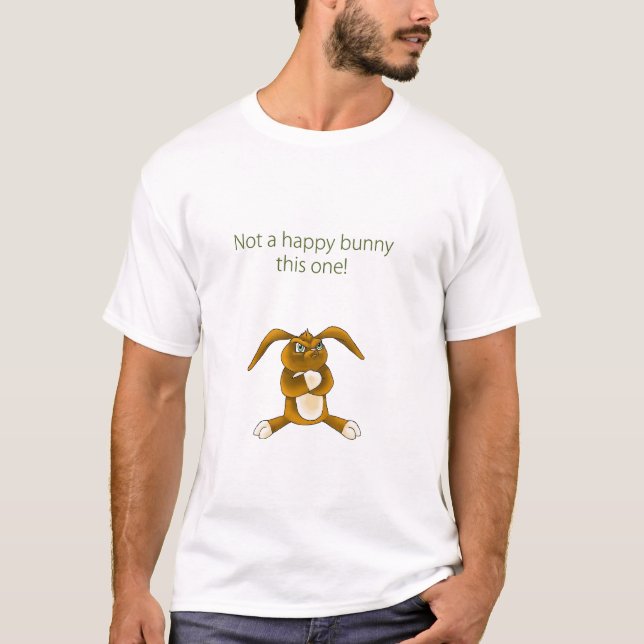 Camiseta Não um coelho feliz (Frente)