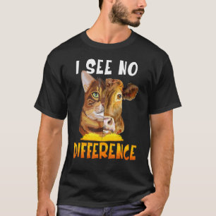 Camiseta Não Vendo Diferença Vaca e Gato Vegetarianos