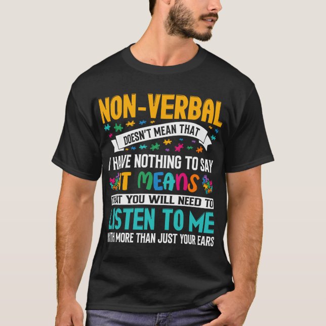 Camiseta Não verbal não significa que eu não tenho nada a d (Frente)