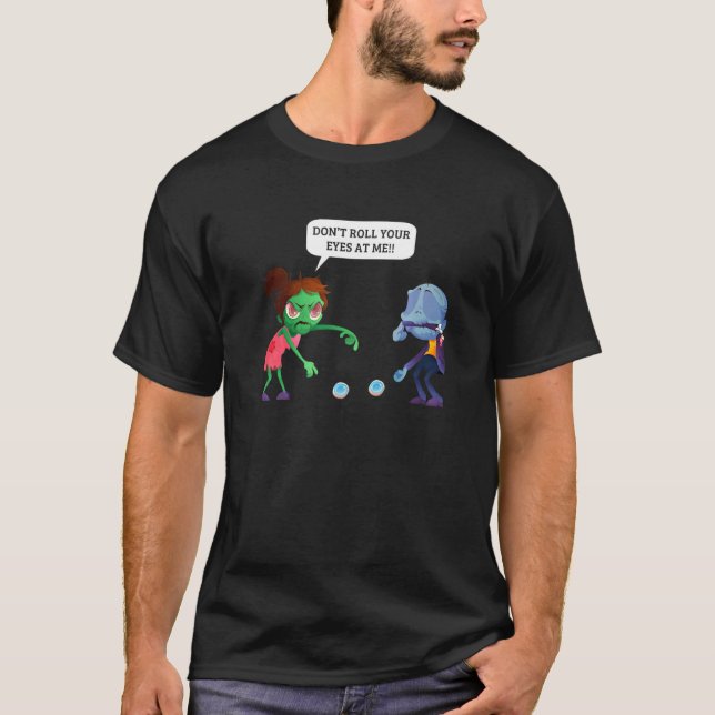 Camiseta Não vire os olhos em mim Zombie Halloween (Frente)