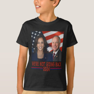 Camiseta Não Voltando para Kamala Harris Tim Walz