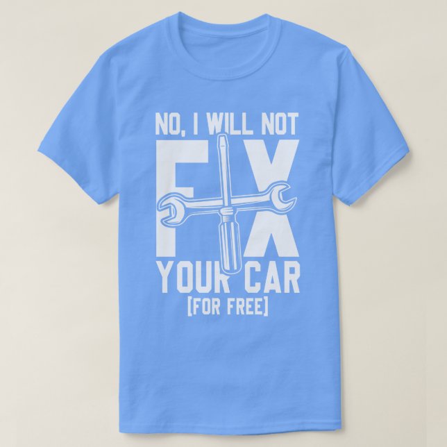 Camiseta Não vou consertar o carro (Frente do Design)