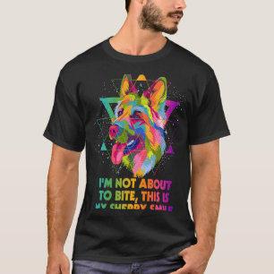 Camiseta Não vou morder Humor de Pastor Alemão Shepar