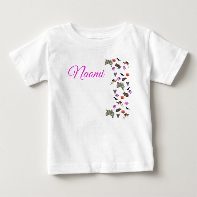 Camiseta Naomi, Nome Com Vida Selvagem Australiana,   (Frente)