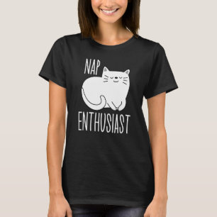 Camiseta Nap Entusiasta Gato Preguiçoso Adorando Pjs Gráfic