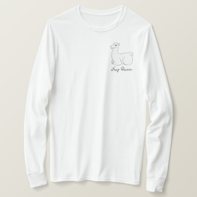 Camiseta Nap Queen Sleepy Llama (Frente do Design)
