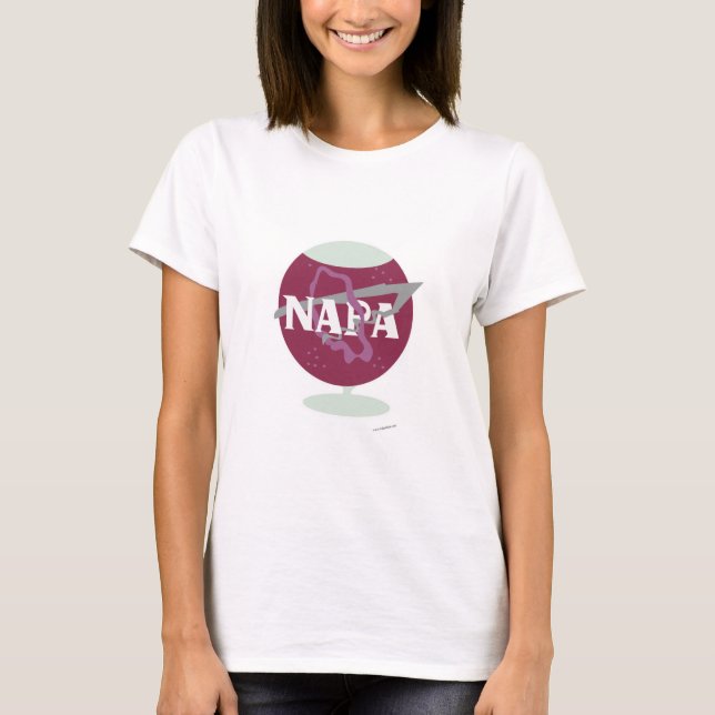 Camiseta Napa Estilo de Espaço Vinho Logotipo Design (Frente)