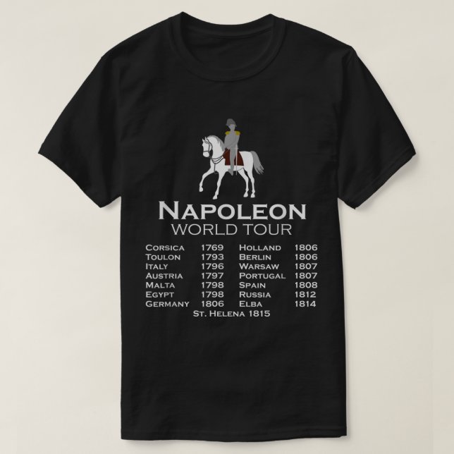 Camiseta Napoleão Bonaparte Piada de História Mundial para  (Frente do Design)