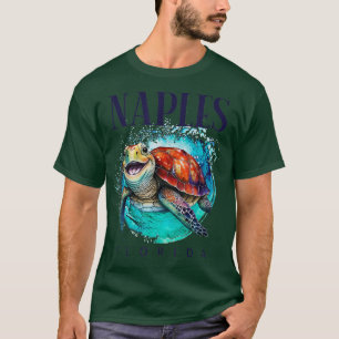 Camiseta Nápoles Flórida Watercolor Happy Sea Turtle