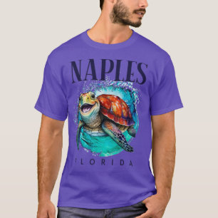 Camiseta Nápoles Flórida Watercolor Happy Sea Turtle