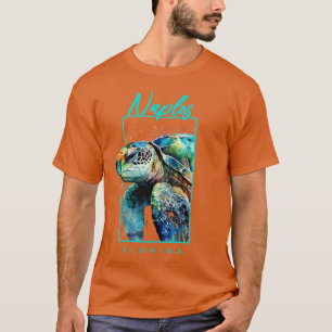 Camiseta Nápoles, Flórida, Watercolor Sea Turtle, Retrato