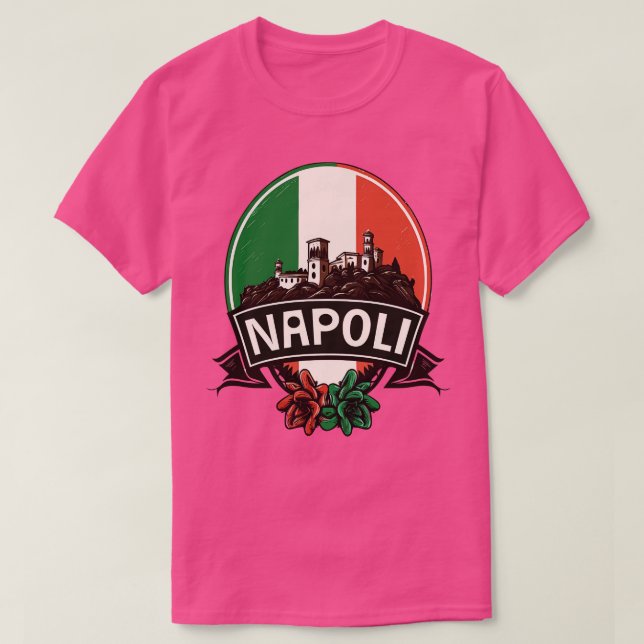 Camiseta Napoli Itália Retro Região Italiana Design 2 (Frente do Design)