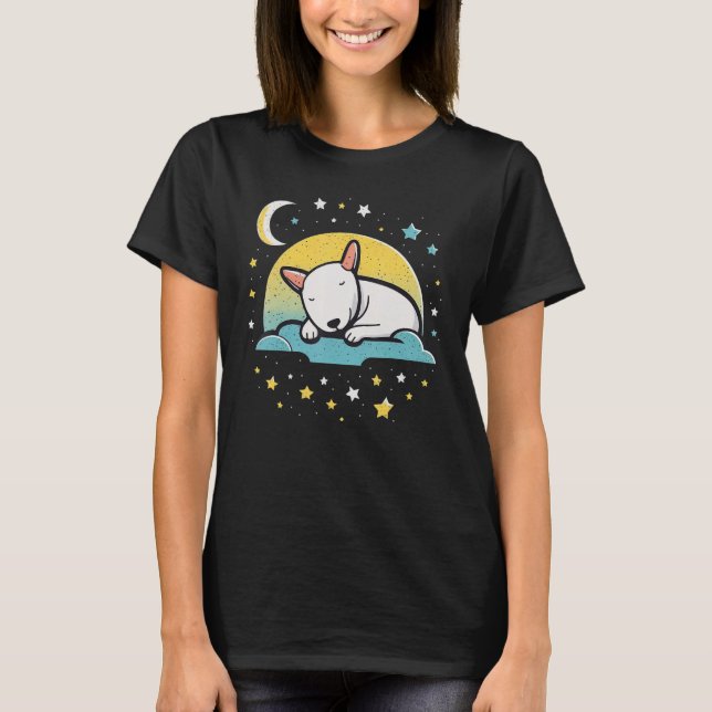 Camiseta Napping Bull Terrier pajama on Bull Terrier Sleepi (Frente)