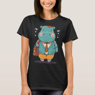Camiseta Napping Hippo pajama em Hippopotamus Dormindo