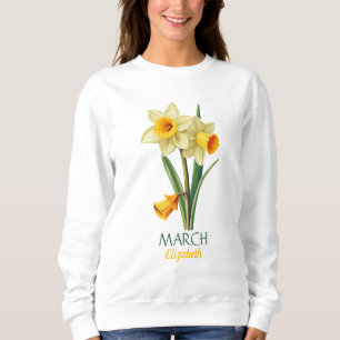 Camiseta Narciso Personalizado de Aniversário de Março Flor