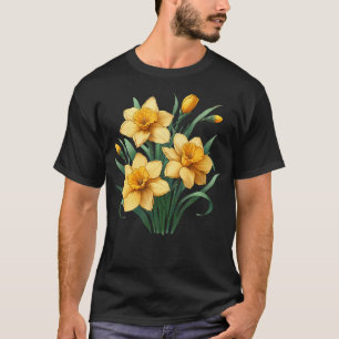 Camiseta Narcisos Estéticos Flores Jardim de Primavera