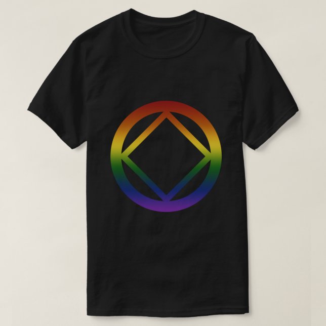 Camiseta Narcóticos Símbolo Anônimo do Orgulho Arco-Íris Cl (Frente do Design)