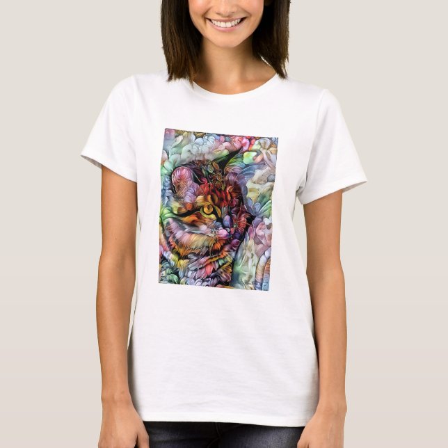 Camiseta Nari, o Gato e as Flores (Frente)