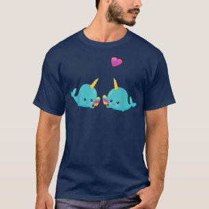Camiseta Narrais comendo picolé-do-arco-íris Unicórnios de