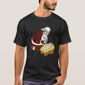 Camiseta Narrando Papai Noel Com O Bebê Jesus T- Natal