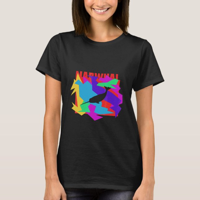 Camiseta Narval Animal Mosaico Puzzle (Frente)